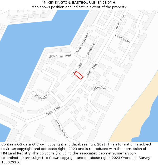 7, KENSINGTON, EASTBOURNE, BN23 5NH: Location map and indicative extent of plot
