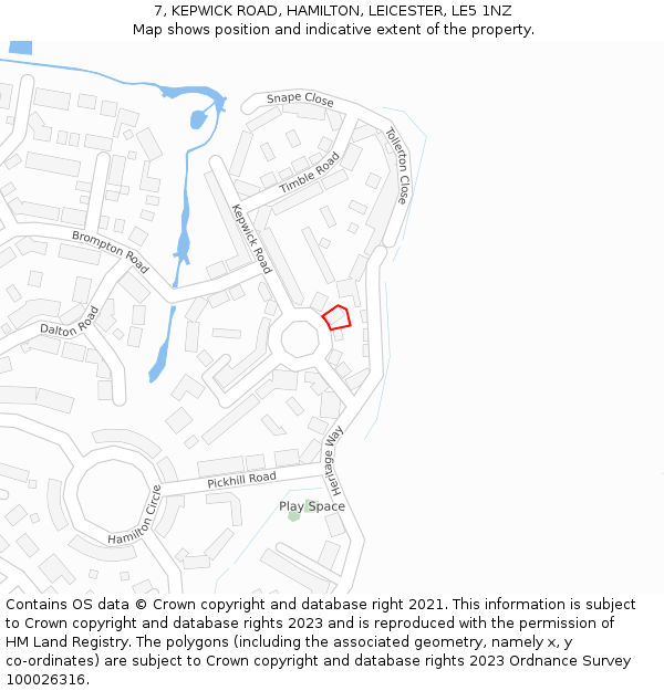 7, KEPWICK ROAD, HAMILTON, LEICESTER, LE5 1NZ: Location map and indicative extent of plot