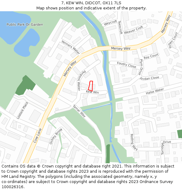 7, KEW WIN, DIDCOT, OX11 7LS: Location map and indicative extent of plot