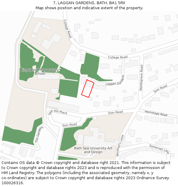 7, LAGGAN GARDENS, BATH, BA1 5RX: Location map and indicative extent of plot