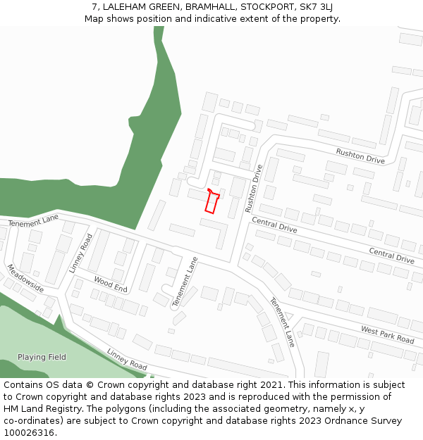 7, LALEHAM GREEN, BRAMHALL, STOCKPORT, SK7 3LJ: Location map and indicative extent of plot