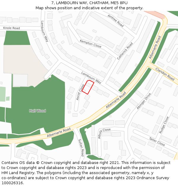 7, LAMBOURN WAY, CHATHAM, ME5 8PU: Location map and indicative extent of plot