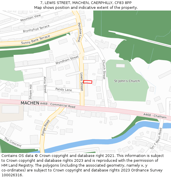 7, LEWIS STREET, MACHEN, CAERPHILLY, CF83 8PP: Location map and indicative extent of plot