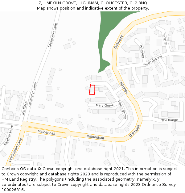 7, LIMEKILN GROVE, HIGHNAM, GLOUCESTER, GL2 8NQ: Location map and indicative extent of plot