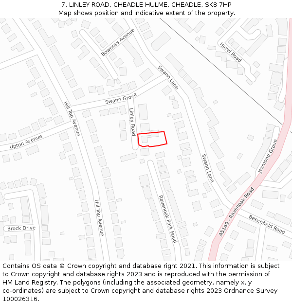 7, LINLEY ROAD, CHEADLE HULME, CHEADLE, SK8 7HP: Location map and indicative extent of plot
