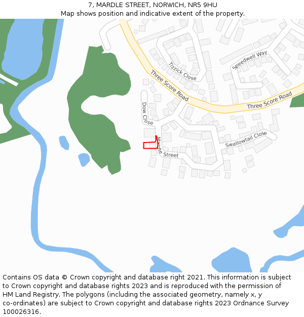 7, MARDLE STREET, NORWICH, NR5 9HU: Location map and indicative extent of plot