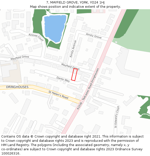 7, MAYFIELD GROVE, YORK, YO24 1HJ: Location map and indicative extent of plot