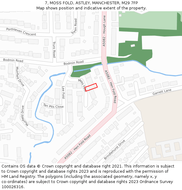 7, MOSS FOLD, ASTLEY, MANCHESTER, M29 7FP: Location map and indicative extent of plot