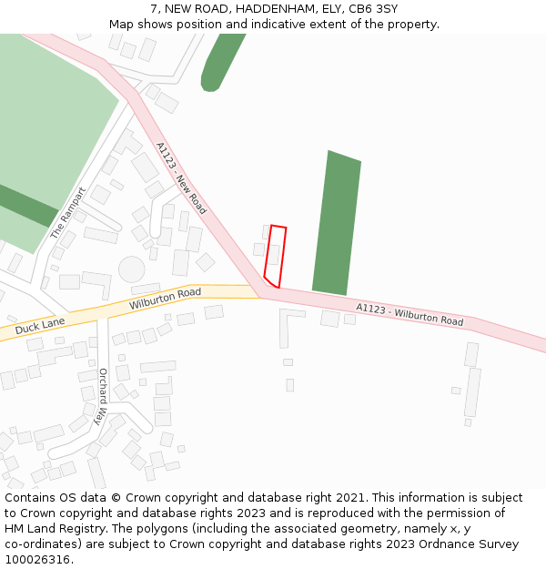 7, NEW ROAD, HADDENHAM, ELY, CB6 3SY: Location map and indicative extent of plot