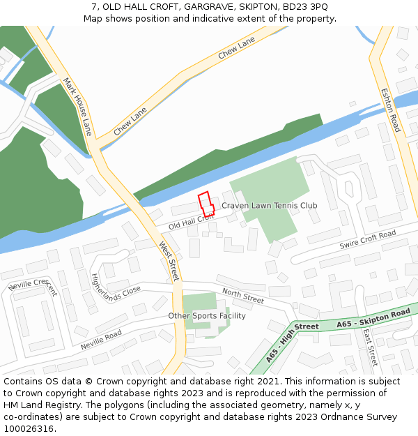 7, OLD HALL CROFT, GARGRAVE, SKIPTON, BD23 3PQ: Location map and indicative extent of plot