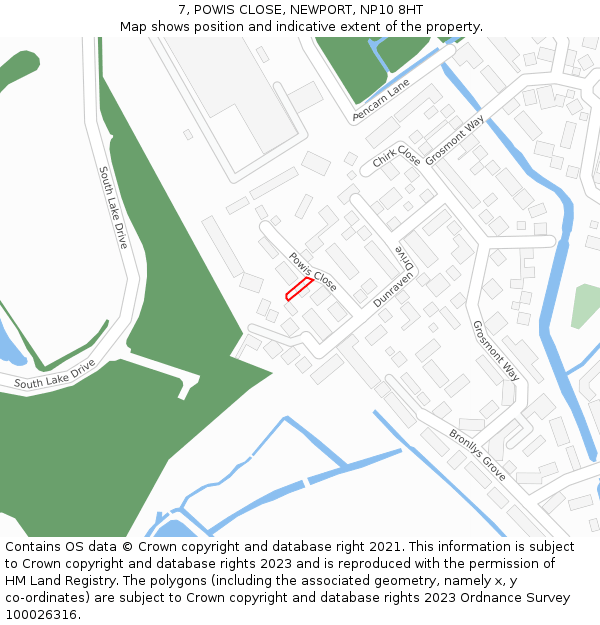 7, POWIS CLOSE, NEWPORT, NP10 8HT: Location map and indicative extent of plot