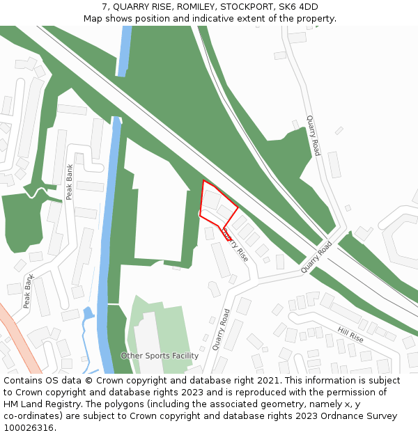 7, QUARRY RISE, ROMILEY, STOCKPORT, SK6 4DD: Location map and indicative extent of plot