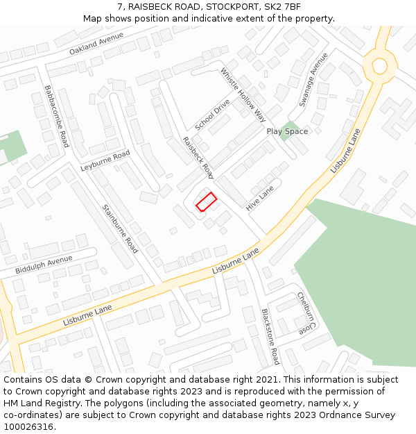 7, RAISBECK ROAD, STOCKPORT, SK2 7BF: Location map and indicative extent of plot