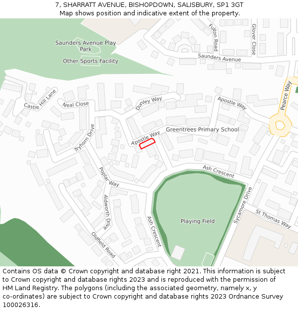 7, SHARRATT AVENUE, BISHOPDOWN, SALISBURY, SP1 3GT: Location map and indicative extent of plot