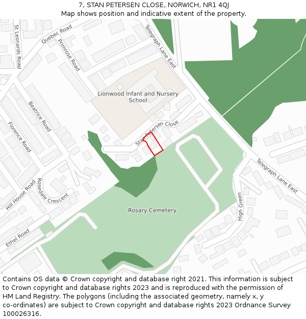 7, STAN PETERSEN CLOSE, NORWICH, NR1 4QJ: Location map and indicative extent of plot