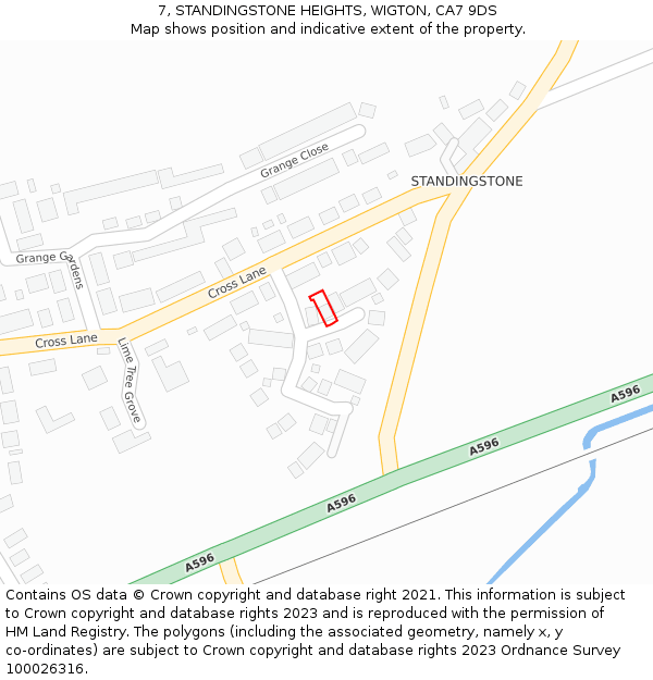 7, STANDINGSTONE HEIGHTS, WIGTON, CA7 9DS: Location map and indicative extent of plot