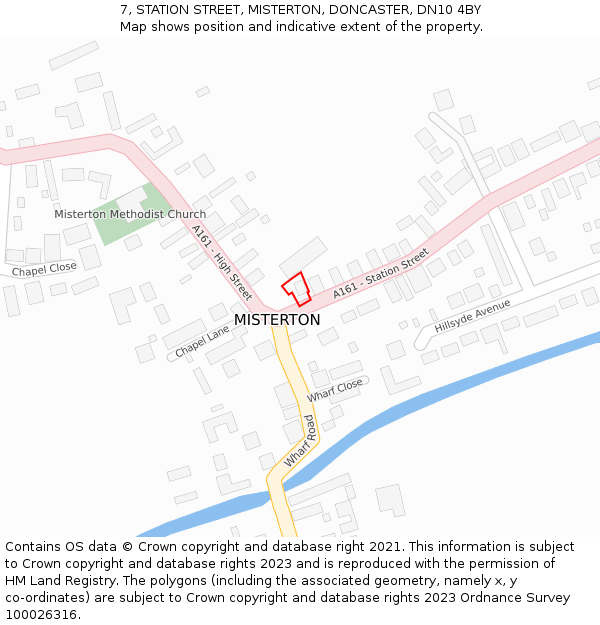 7, STATION STREET, MISTERTON, DONCASTER, DN10 4BY: Location map and indicative extent of plot