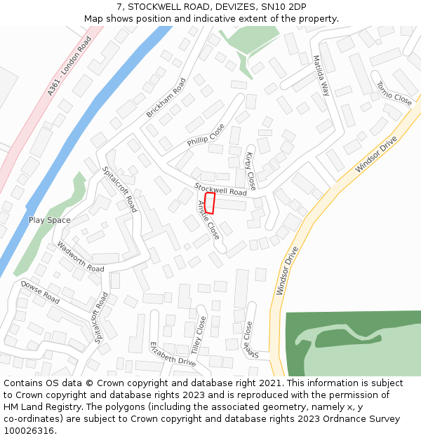 7, STOCKWELL ROAD, DEVIZES, SN10 2DP: Location map and indicative extent of plot