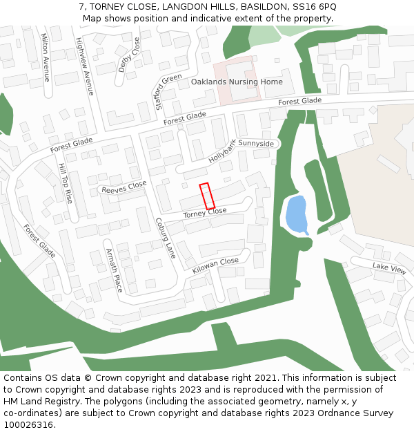7, TORNEY CLOSE, LANGDON HILLS, BASILDON, SS16 6PQ: Location map and indicative extent of plot