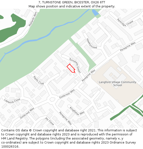 7, TURNSTONE GREEN, BICESTER, OX26 6TT: Location map and indicative extent of plot