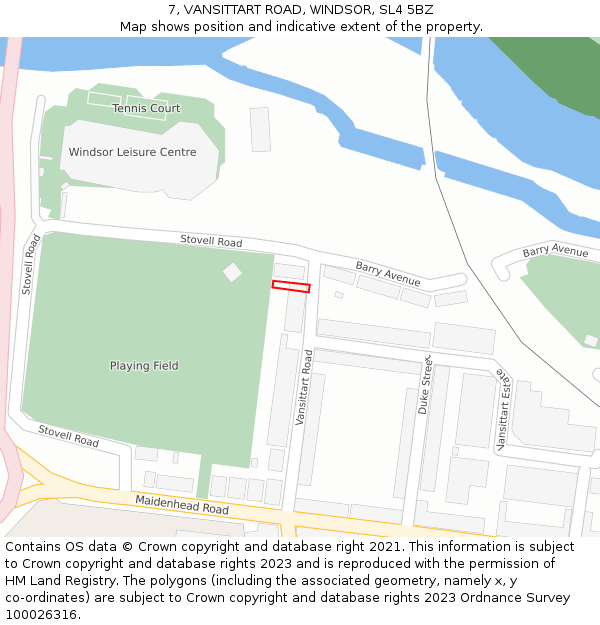 7, VANSITTART ROAD, WINDSOR, SL4 5BZ: Location map and indicative extent of plot