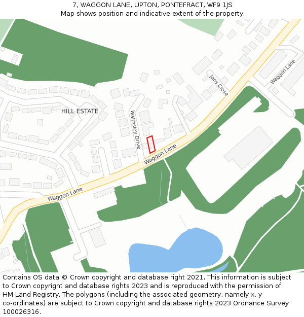 7, WAGGON LANE, UPTON, PONTEFRACT, WF9 1JS: Location map and indicative extent of plot