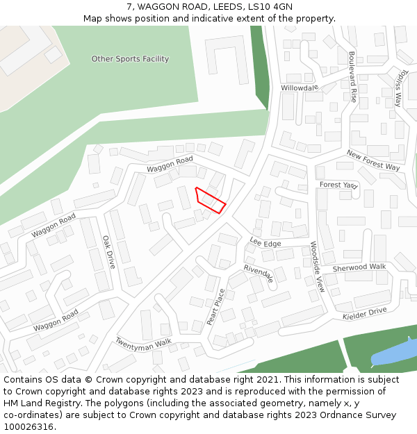 7, WAGGON ROAD, LEEDS, LS10 4GN: Location map and indicative extent of plot