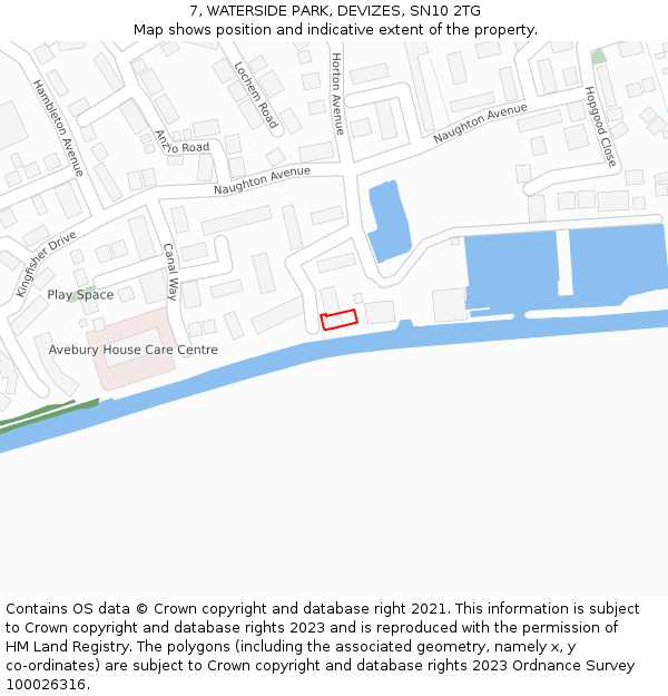 7, WATERSIDE PARK, DEVIZES, SN10 2TG: Location map and indicative extent of plot