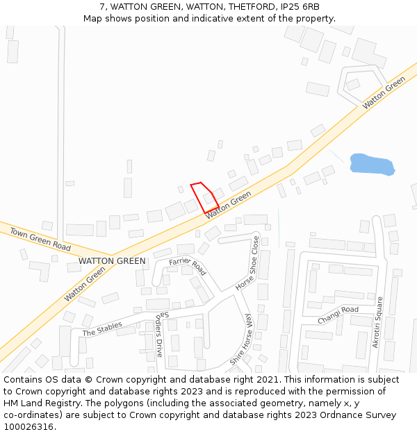7, WATTON GREEN, WATTON, THETFORD, IP25 6RB: Location map and indicative extent of plot