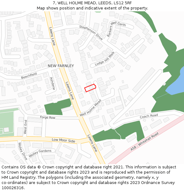 7, WELL HOLME MEAD, LEEDS, LS12 5RF: Location map and indicative extent of plot