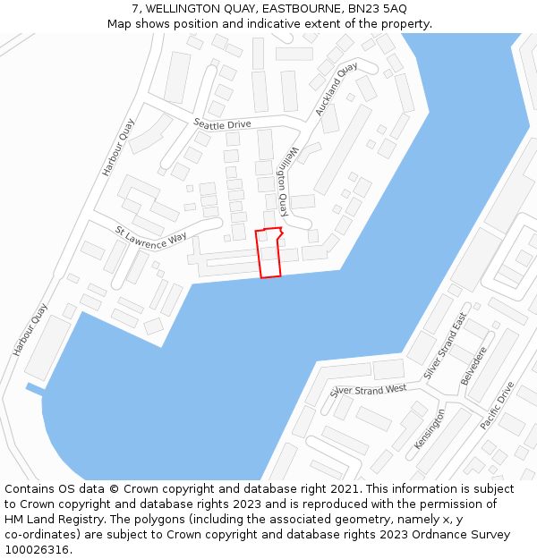 7, WELLINGTON QUAY, EASTBOURNE, BN23 5AQ: Location map and indicative extent of plot