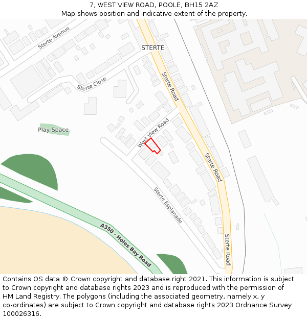 7, WEST VIEW ROAD, POOLE, BH15 2AZ: Location map and indicative extent of plot