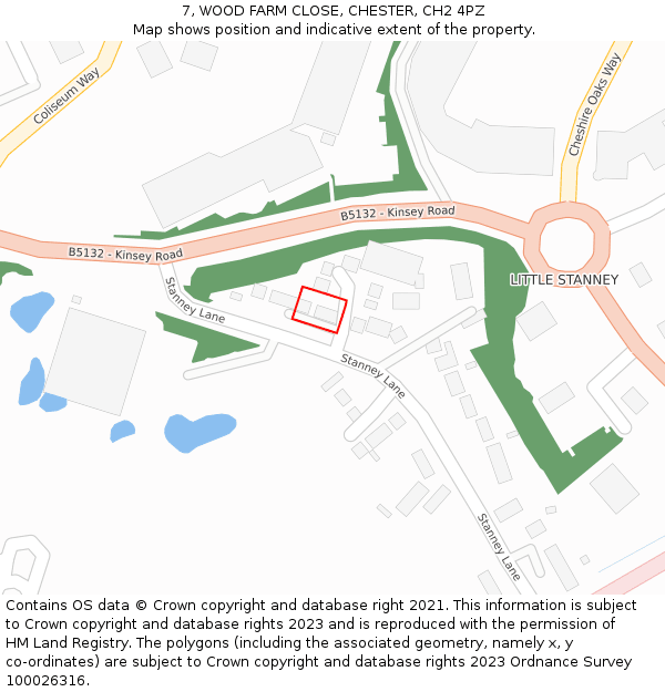 7, WOOD FARM CLOSE, CHESTER, CH2 4PZ: Location map and indicative extent of plot
