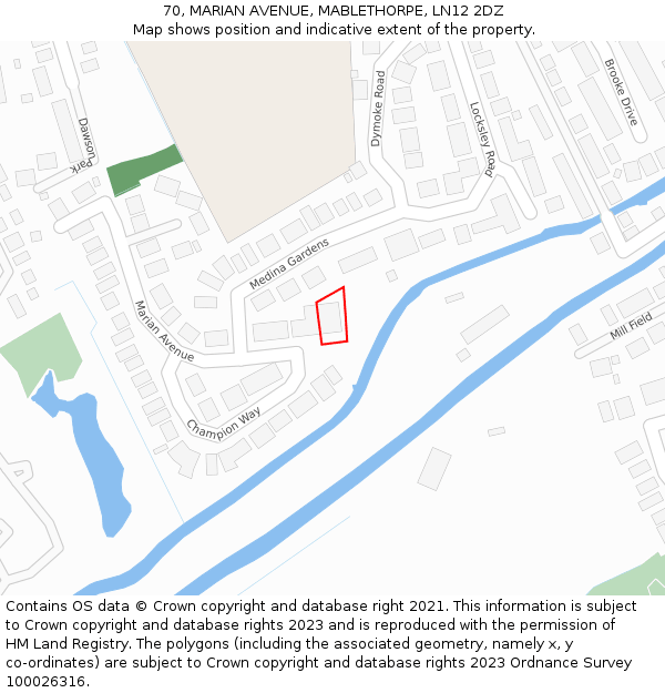 70, MARIAN AVENUE, MABLETHORPE, LN12 2DZ: Location map and indicative extent of plot