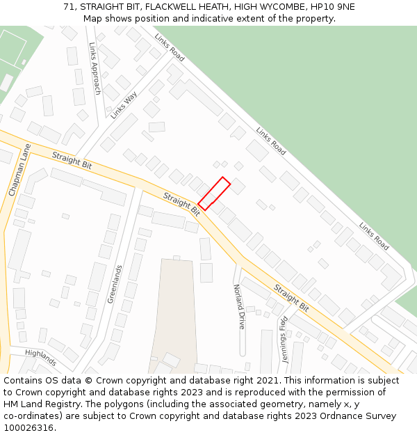 71, STRAIGHT BIT, FLACKWELL HEATH, HIGH WYCOMBE, HP10 9NE: Location map and indicative extent of plot