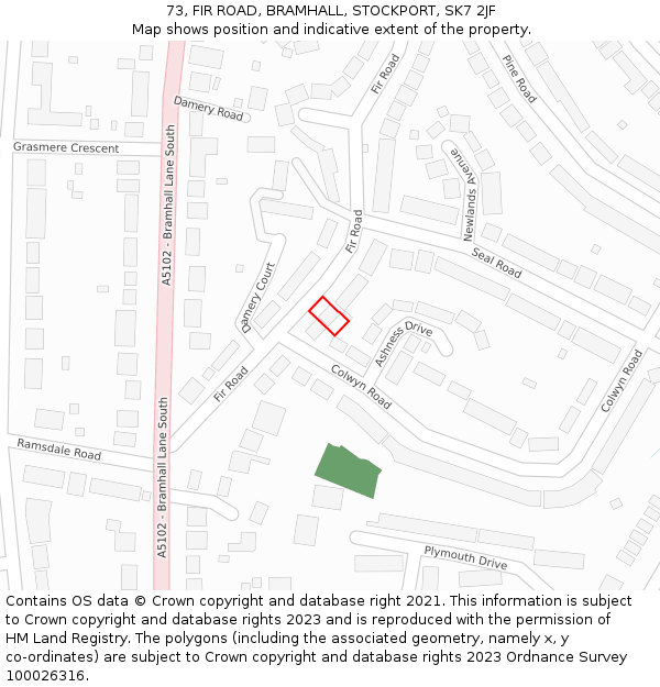 73, FIR ROAD, BRAMHALL, STOCKPORT, SK7 2JF: Location map and indicative extent of plot