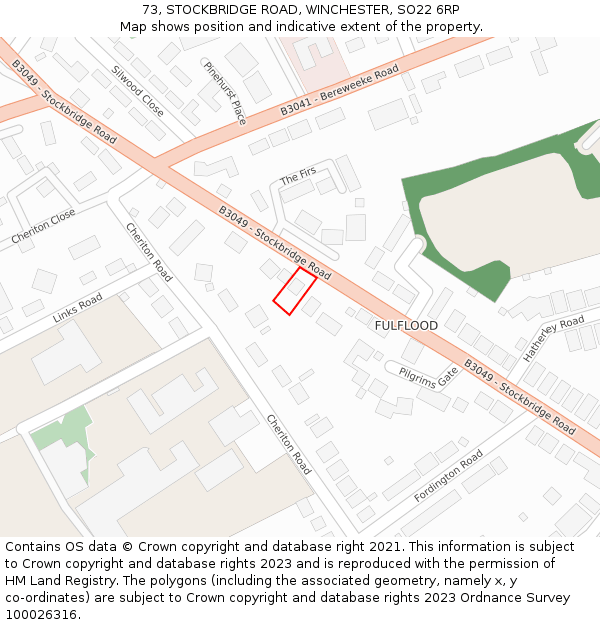 73, STOCKBRIDGE ROAD, WINCHESTER, SO22 6RP: Location map and indicative extent of plot