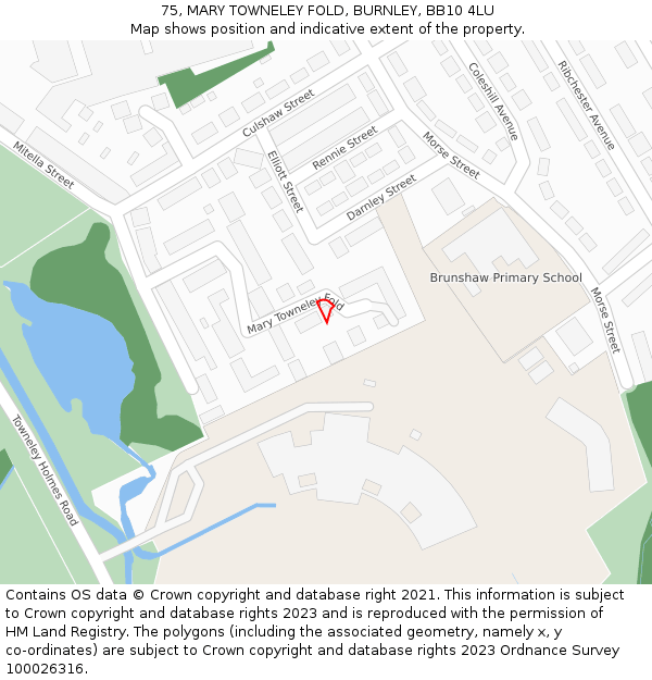 75, MARY TOWNELEY FOLD, BURNLEY, BB10 4LU: Location map and indicative extent of plot