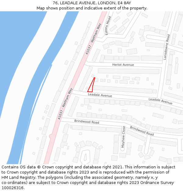 76, LEADALE AVENUE, LONDON, E4 8AY: Location map and indicative extent of plot