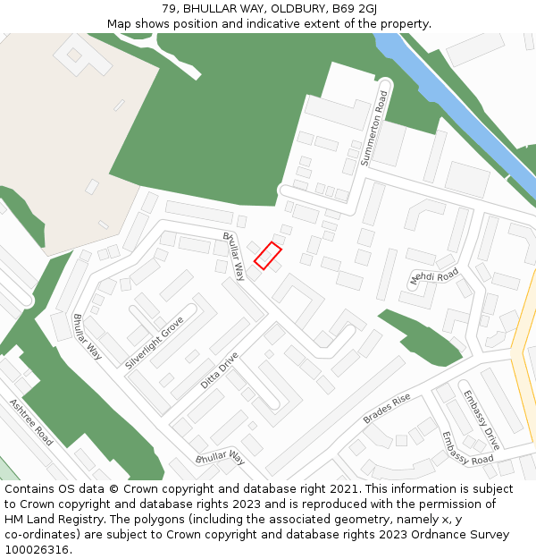 79, BHULLAR WAY, OLDBURY, B69 2GJ: Location map and indicative extent of plot