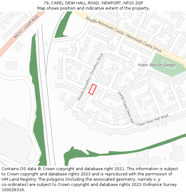 79, CAPEL DEWI HALL ROAD, NEWPORT, NP20 2QP: Location map and indicative extent of plot