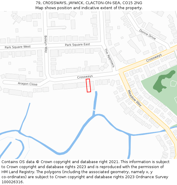 79, CROSSWAYS, JAYWICK, CLACTON-ON-SEA, CO15 2NG: Location map and indicative extent of plot