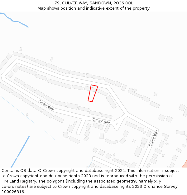 79, CULVER WAY, SANDOWN, PO36 8QL: Location map and indicative extent of plot