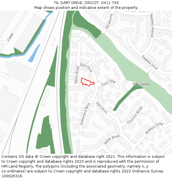 79, DART DRIVE, DIDCOT, OX11 7XS: Location map and indicative extent of plot