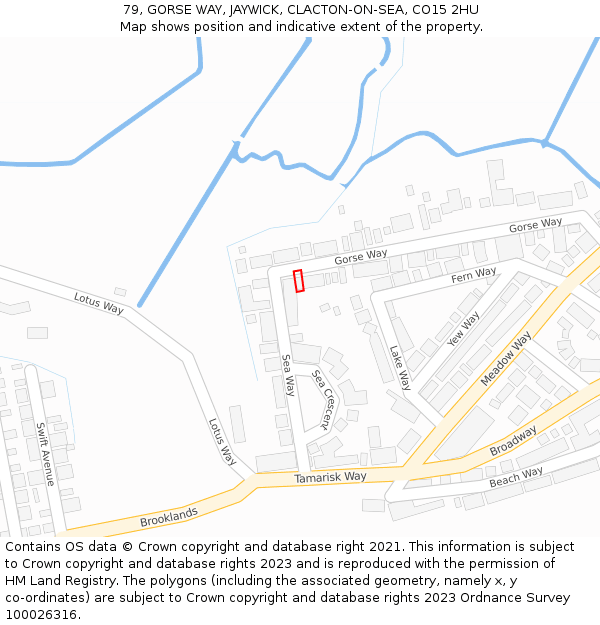 79, GORSE WAY, JAYWICK, CLACTON-ON-SEA, CO15 2HU: Location map and indicative extent of plot