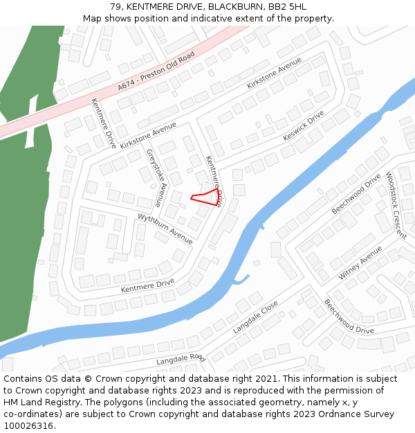 79, KENTMERE DRIVE, BLACKBURN, BB2 5HL: Location map and indicative extent of plot