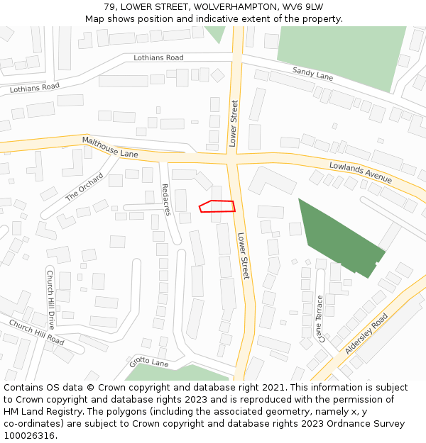 79, LOWER STREET, WOLVERHAMPTON, WV6 9LW: Location map and indicative extent of plot