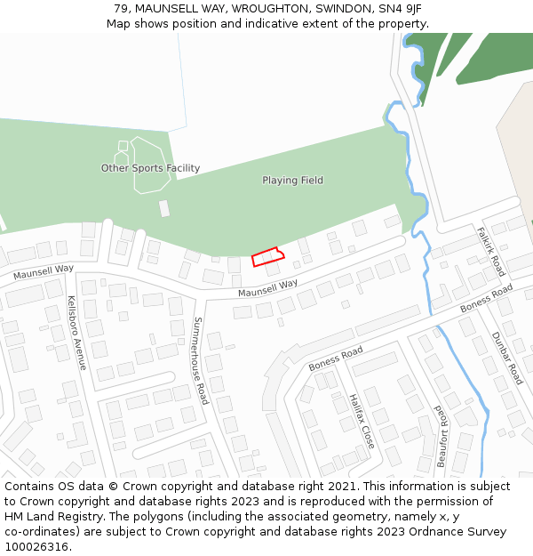 79, MAUNSELL WAY, WROUGHTON, SWINDON, SN4 9JF: Location map and indicative extent of plot