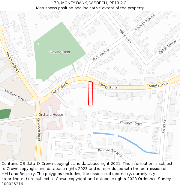 79, MONEY BANK, WISBECH, PE13 2JG: Location map and indicative extent of plot