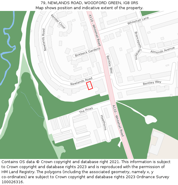 79, NEWLANDS ROAD, WOODFORD GREEN, IG8 0RS: Location map and indicative extent of plot